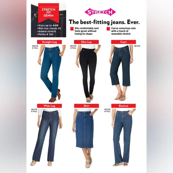 Woman Within Plus Size Wide-Leg Stretch Denim Jean NWT 30W Indigo - Picture 6 of 6